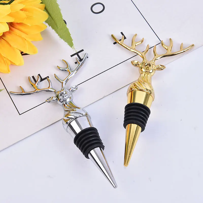 1PC Christmas Antler Bottle Stopper Wine Champagne Animal Shape Bottle Closure Wedding Party Accessories Supplies