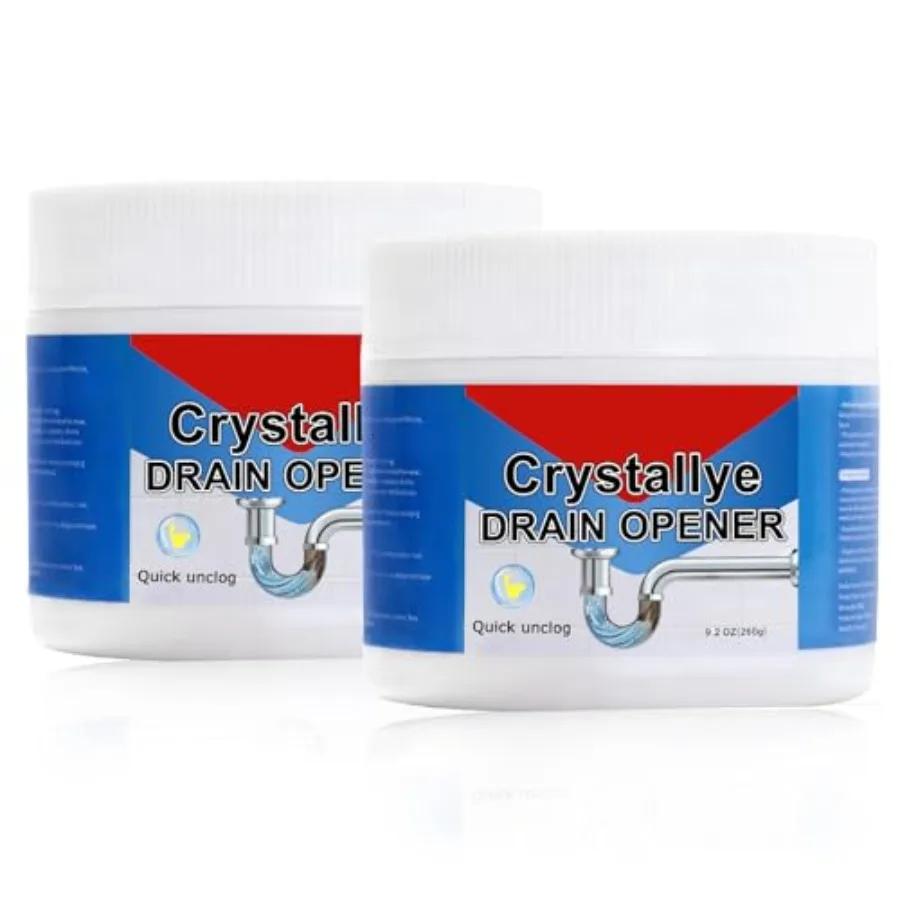 

Crystal Lye Drain Opener, Professional Pipeline Dredging Agent for Bathroom and Kitchen Sinks, Drains, Shower Pipes 2pc, slate
