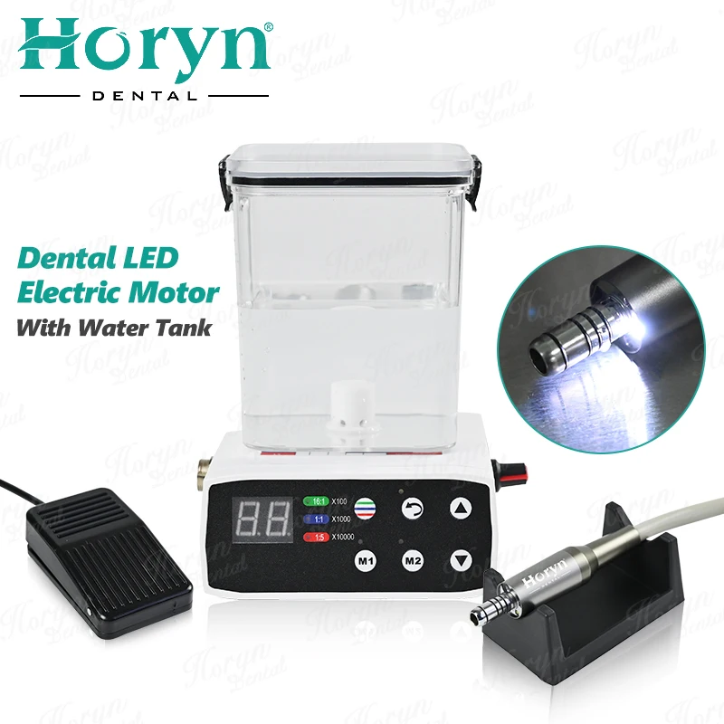 Dental Electric Micro Motor 2/4 Hole With Water Tank Automatic Water Supply System LED 1:1 1:5 Low-Speed Fiber Optic Handpiece