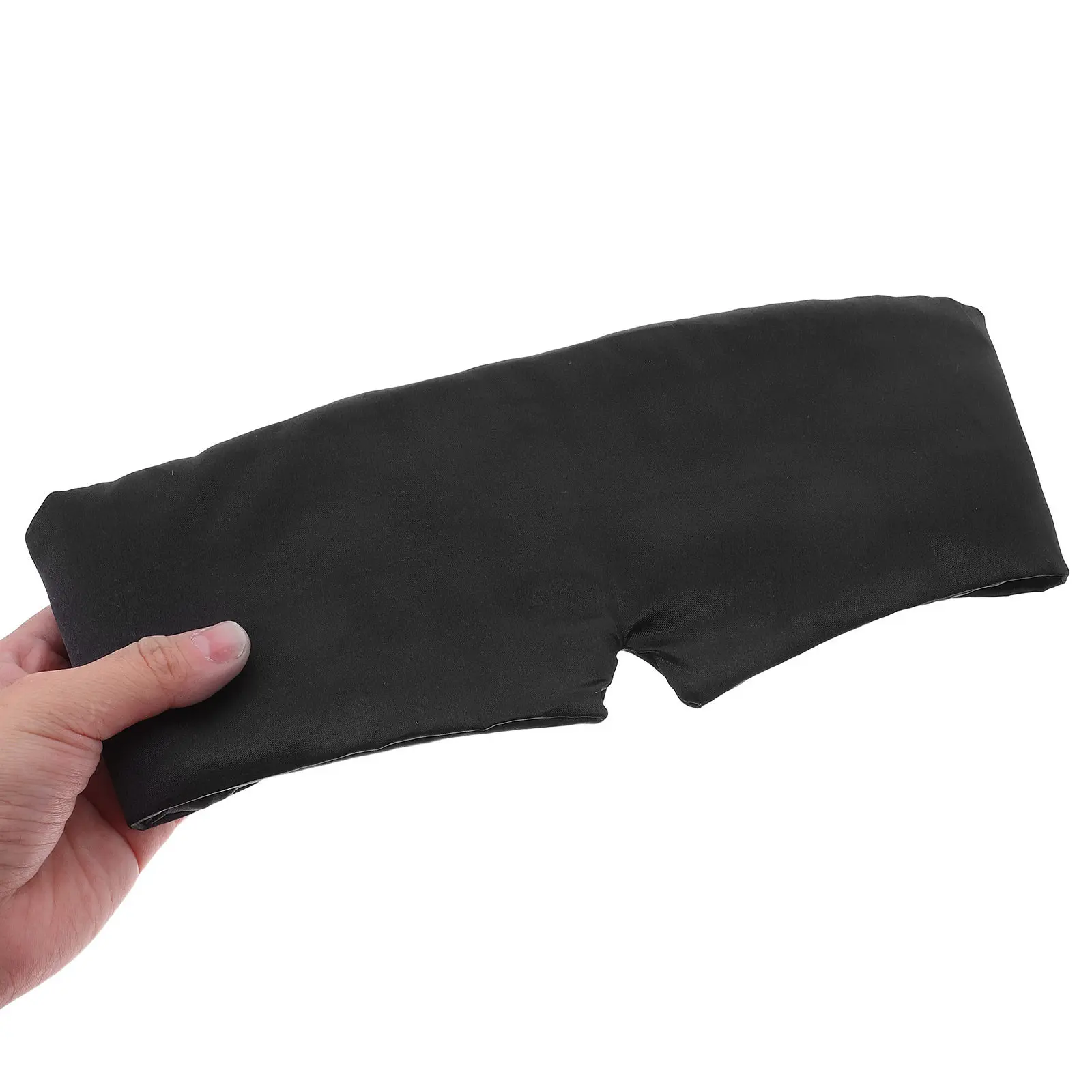 2Pcs Cooling Faux Silk Sleep Mask Black Extended Design Full Light Blocking Eye Cover Travel Airplane Relaxing Sleep