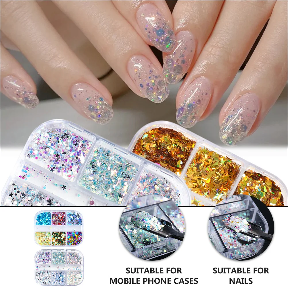 2 Pudełka Kolorowych Naklejek na Paznokcie Premium DIY Dekoracje do Manicure na Naturalne i Sztuczne Paznokcie Kreatywne Naklejki Prezent dla Kobiet