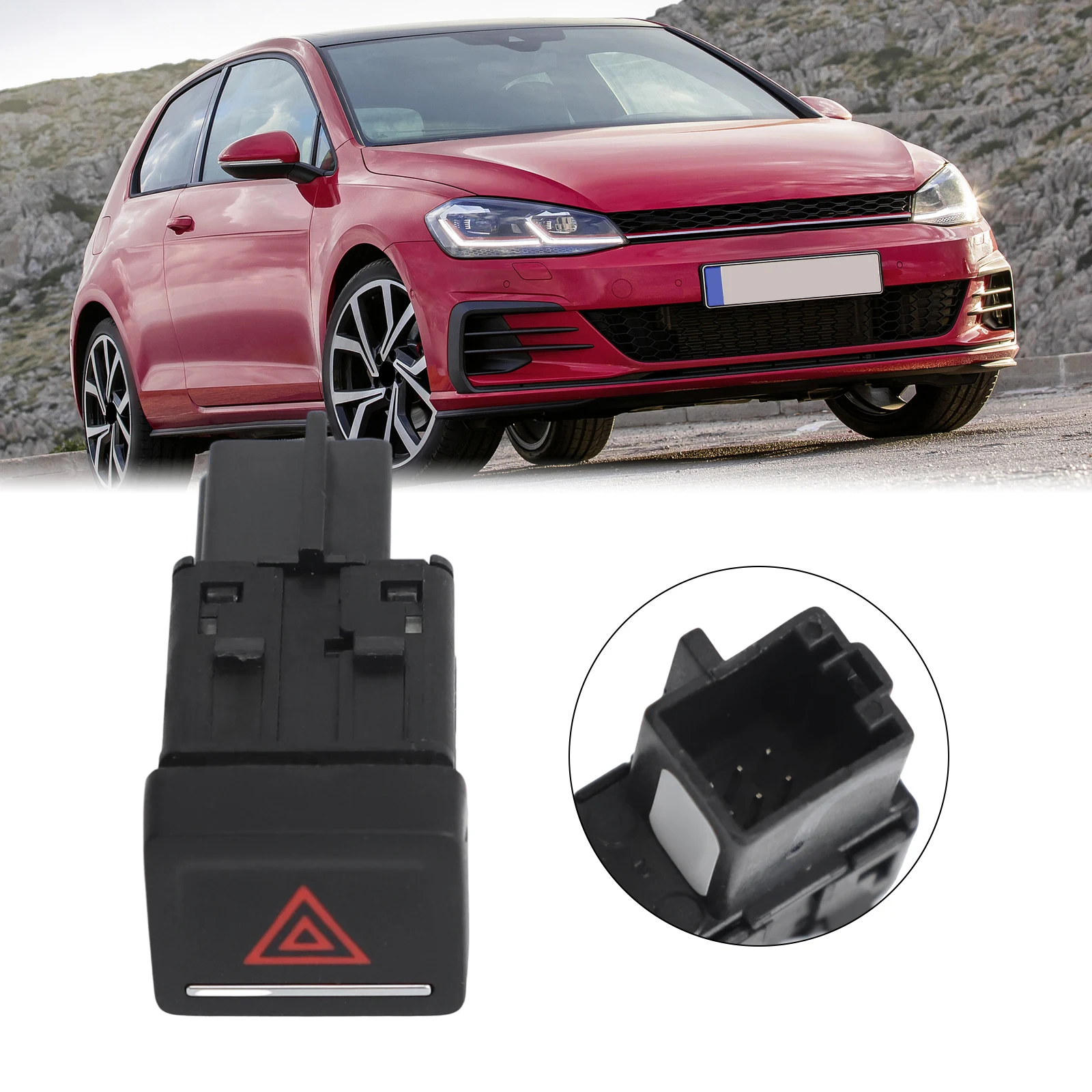 

Car Flash Switch Double Flash Light Switch 12V Voltage Made Of ABS Material Practical And Reliable Car Accessory