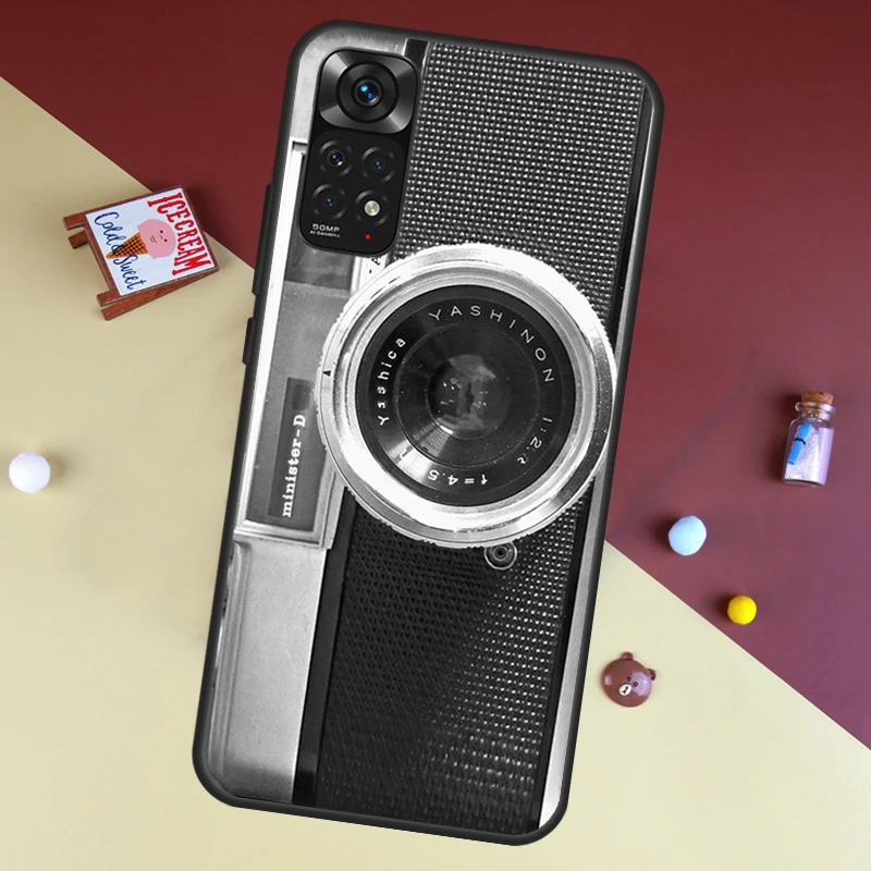 Vintage Retro Camera Case For Xiaomi Redmi Note 8 9 12 10 11 Pro 8T 9S 10S 11S Cover For Redmi 9 10 9A 9C 10C