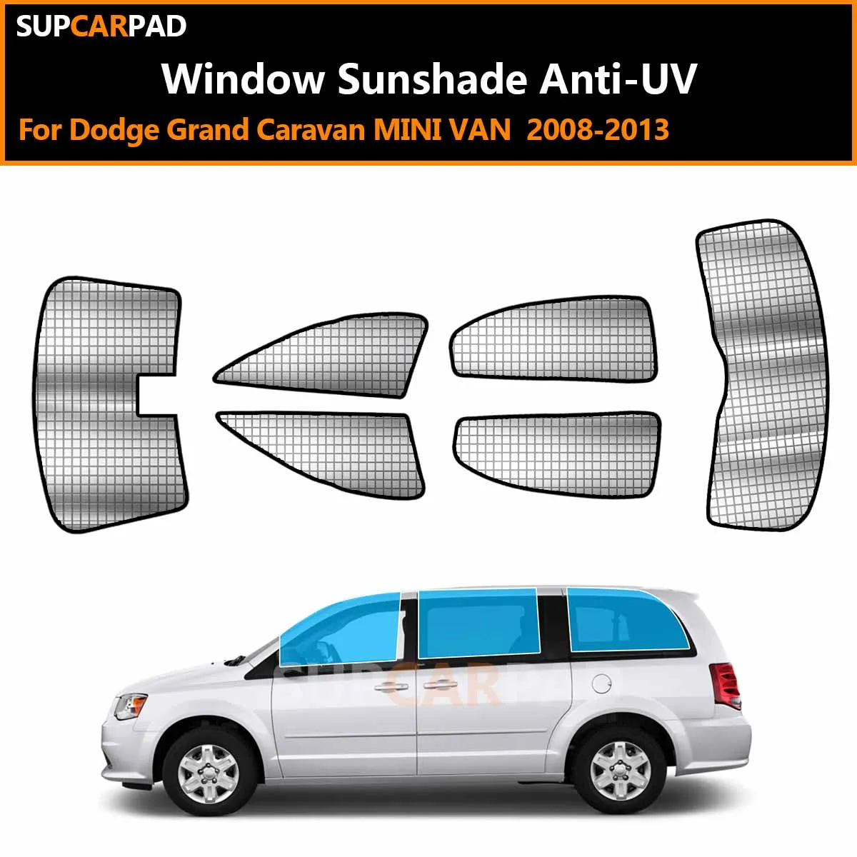 

For Dodge Grand Caravan MINI VAN 2008-2013 Custom Car Window Sunshade Anti-UV Car Sun Window Visors Sunshade Covers Accessories
