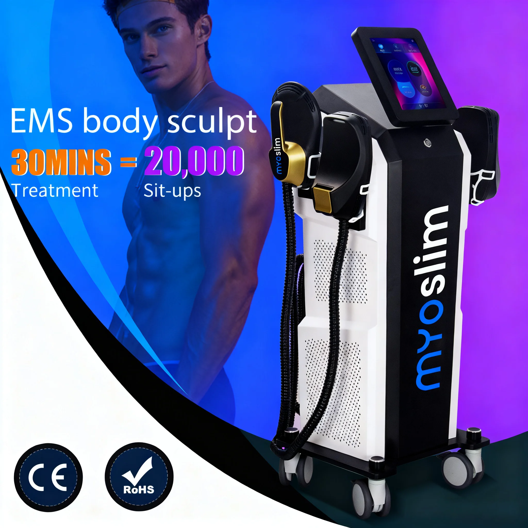 

Professional Myoslim EMS Machine - Hiemt RF Pro NEO Body Muscle Stimulation Sculpt 15Tesla 6500W 200HZ