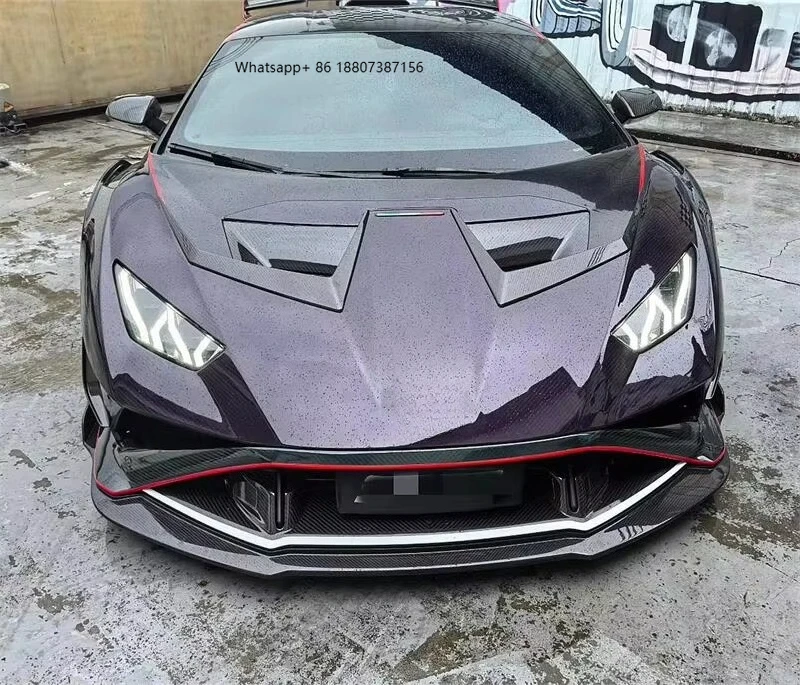 

ForLamborghini Huracan STO 2022 V Style Dry Carbon Fiber Front Hood Vents Trim