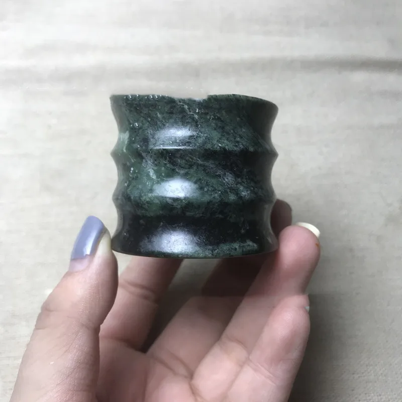 Natural Tibet Jade Medicine King Stone Bamboo Cup Health Care Water Cup Natural Jade Warna Random