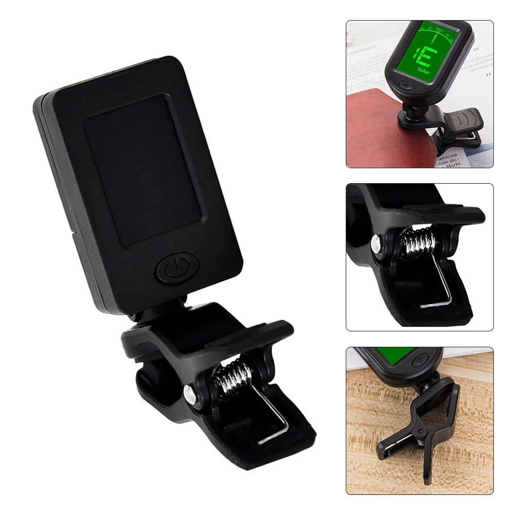 Eletrônico Clip-on Digital Guitar Tuner, Display LCD para violino, baixo, cavaquinho, bem temperado, universal, giratório de 360 graus