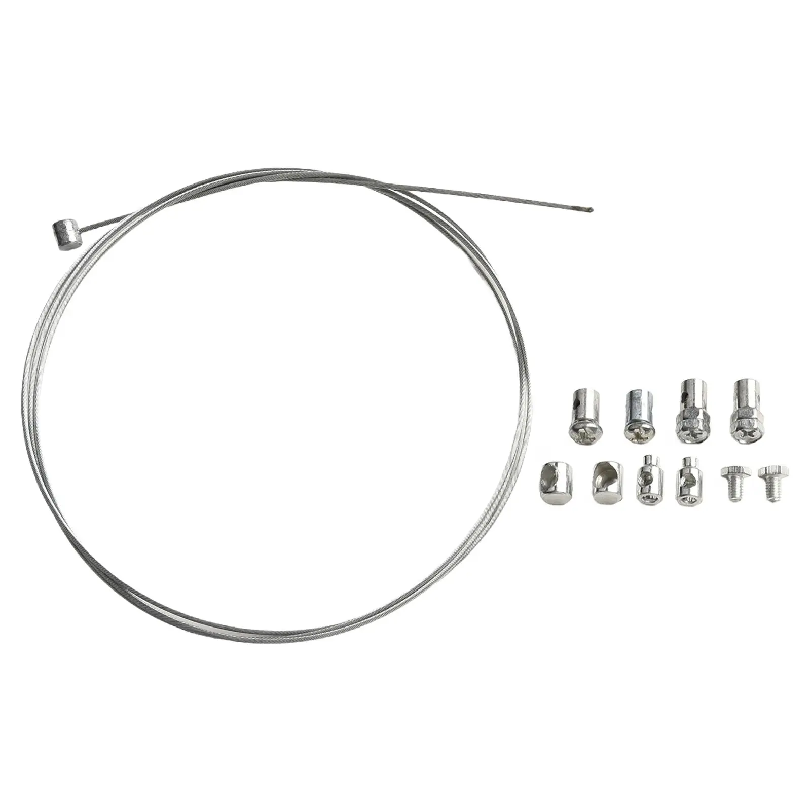 Throttle Clutch Cable Repair Kit 100cm Steel Cable Lawnmower Rotovator 8pcsSolderless Nipple With Sleeve And Nut Set