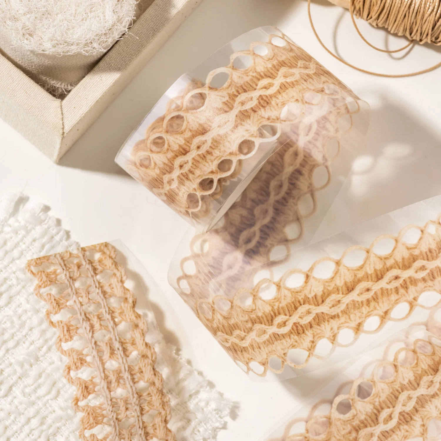 

Whisper of Wicker Weaves Series Vintage Hemp Rope Weaving Landscape PET Tape Creative DIY Journal Material Collage Stationery