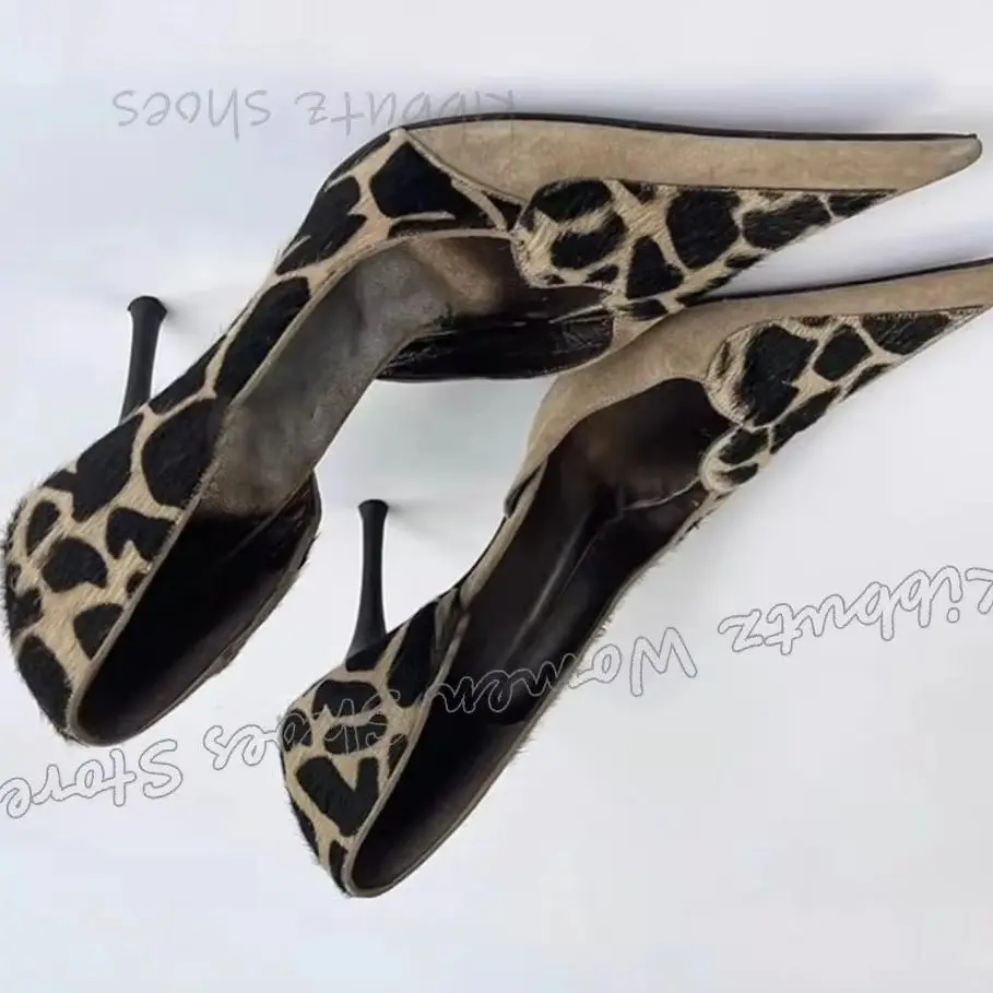 

Leopard Pumps Slip-On Pointy Thin Heels Fashion Luxury Elegant Concise Novelty Women Party Wedding Dress Shoes New Mixed Color