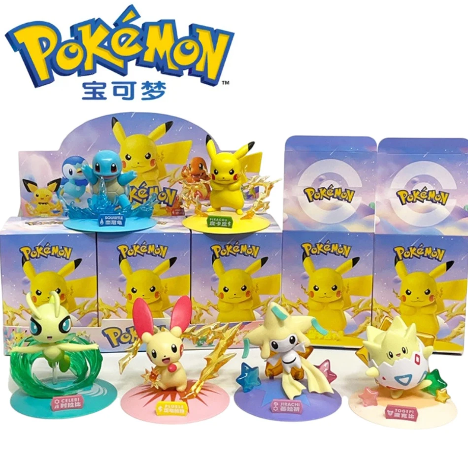 

Pok é mon 12pcs Action Dolls Pikachu Blind Box Anime Models Desktop Decorations Pok é mon Toys Children's Birthday Gifts