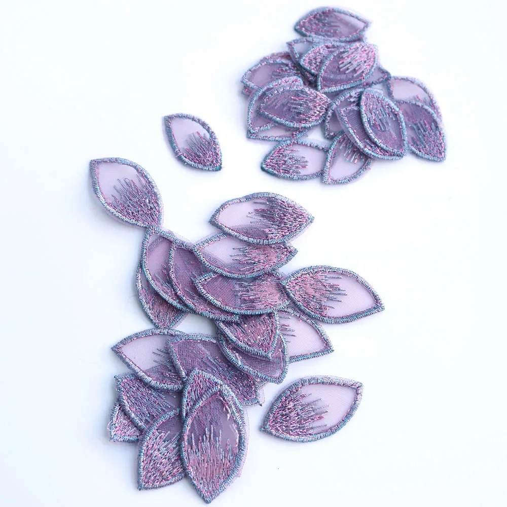 40pc/lot diy craft supplies embroidery flower petals Patches for clothing Floral patches for bags decorative parches appliques