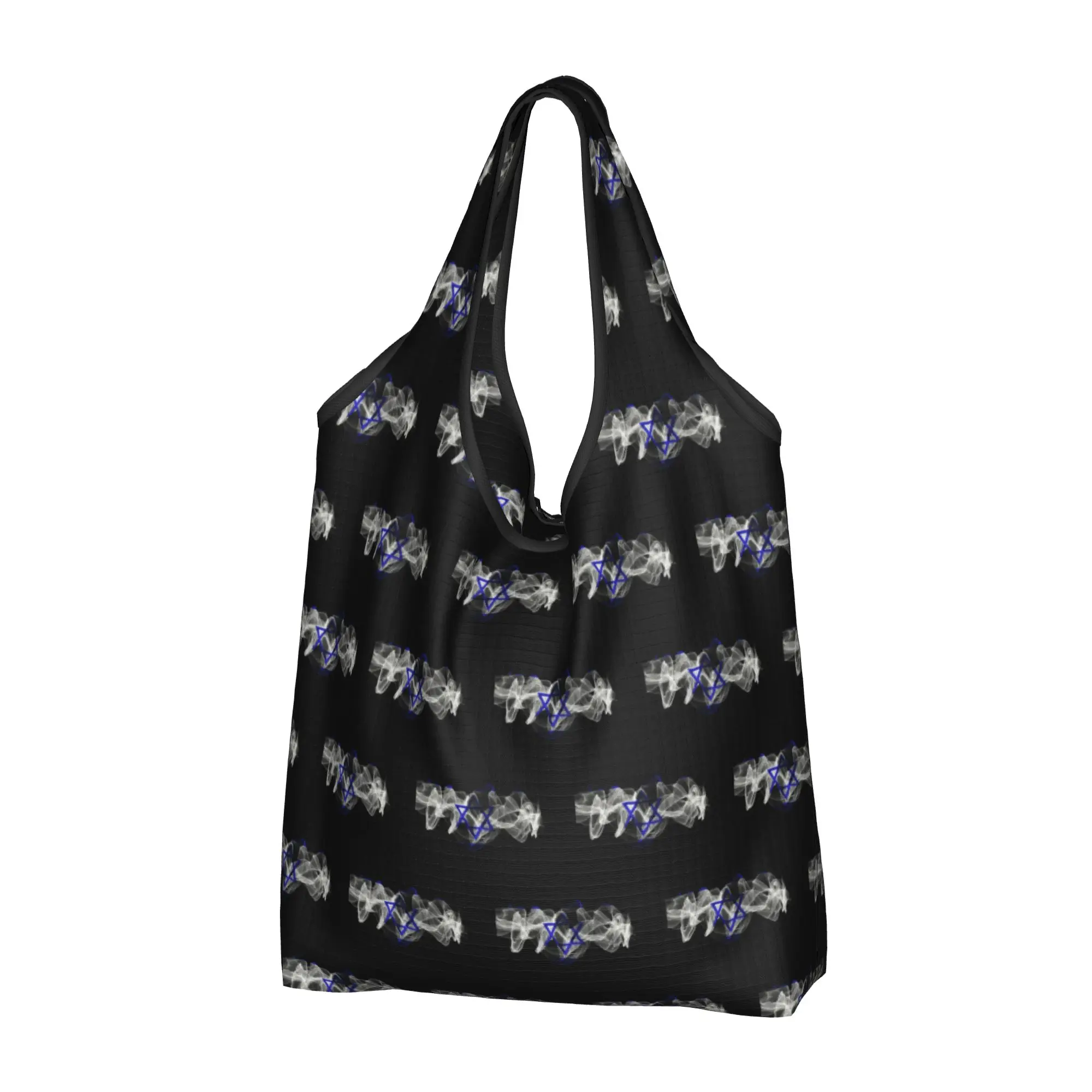 Israel Smoke Flag Grocery Shopping Tote Bags Women Fashion  Shopper Shoulder Bags Large Capacity Handbag