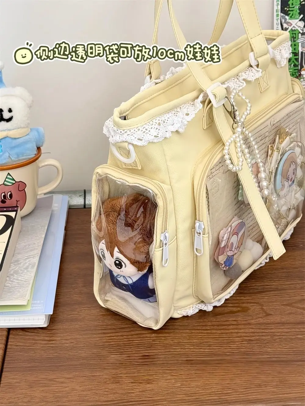 Japanische Ins Mädchen Weiche Mädchen Umhängetasche Y2K JK Uniformen Transparent Ulzzang Ita Tasche Student Pendeln Einkaufstasche – Detail 7