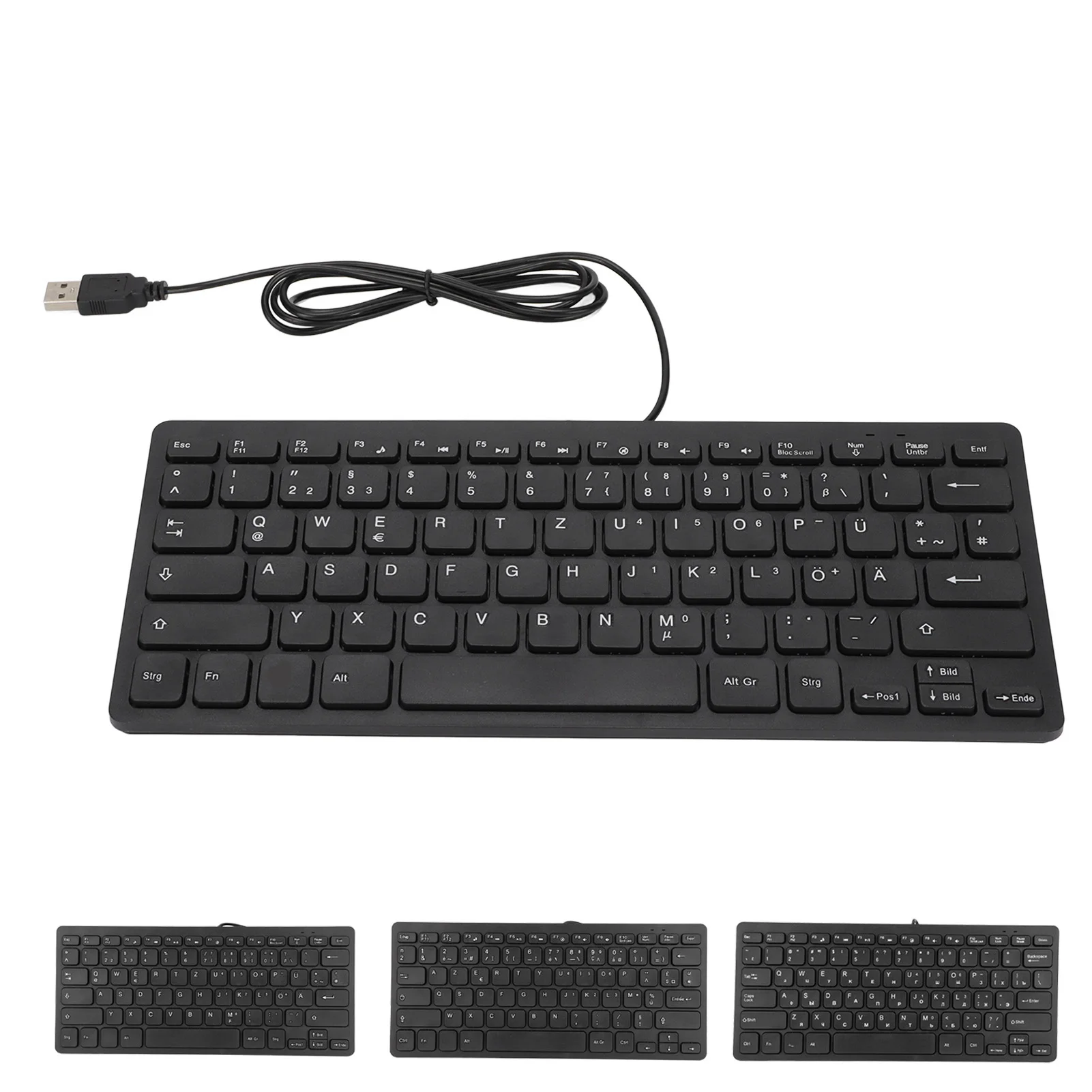 USB Keyboard Mute  Thin Wired Keyboard Touch Comfort Mini USB Interface  Plug and Play for Laptop for Desktop