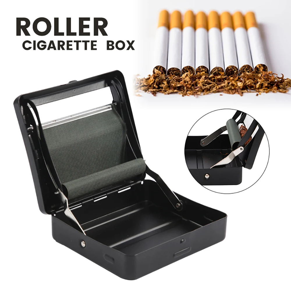 Metal Automatic Ci-garette Smoking Rolling Machine Roller Box Fast Convenient Roll To-bacco Container Gift Storage Holder Box