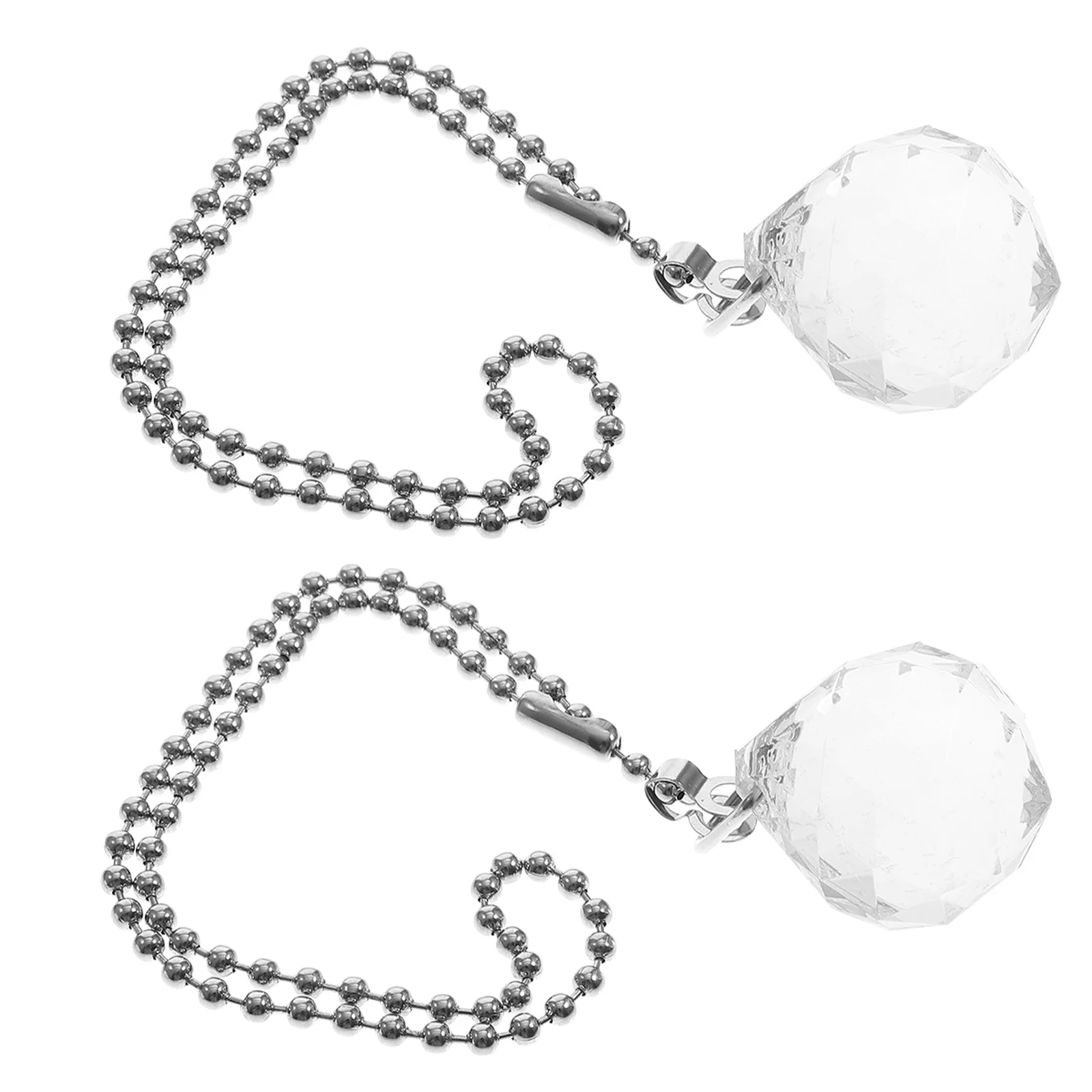 

2Pcs Octagonal Ball Pendant Delicate Pull Chain Decorative Ceiling Fan Chain for Home Bar Cafe Decoration