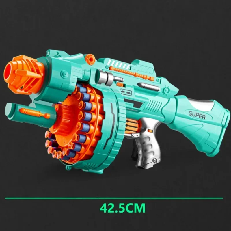 

N2 erfs Gun Toy Children's Electric Continuous Shooting Gatling Suction Cup Soft Bullet BB Gun Juguetes for Kids Gift