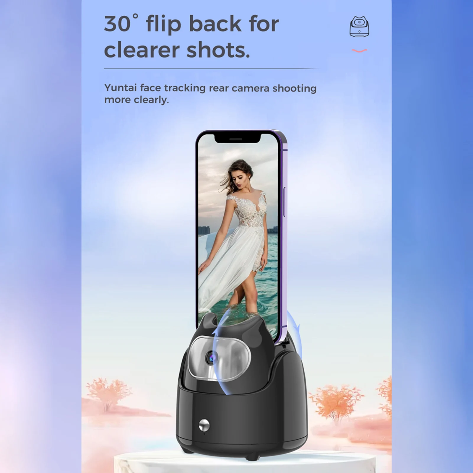 

Карданный подвес с автоматическим отслеживанием лиц с искусственным интеллектом, настольный стабилизатор для селфи для телефона, робота-камератора 360° ° Вращение не требуется через приложение для видеоблогов Live