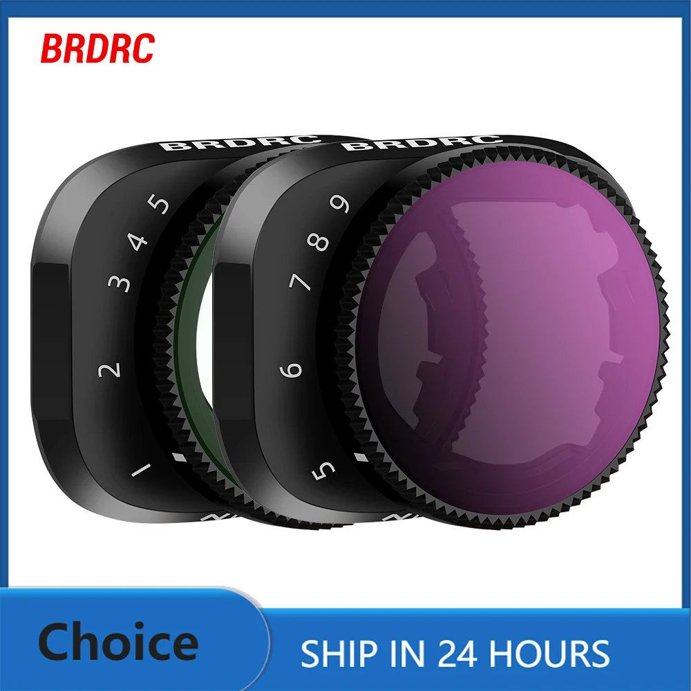 BRDRC VND Lens Filters Set for DJI Mini 3/3 Pro Drone VND4-32/64-512 Adjustable Variable ND Filters Camera Photography Accessory