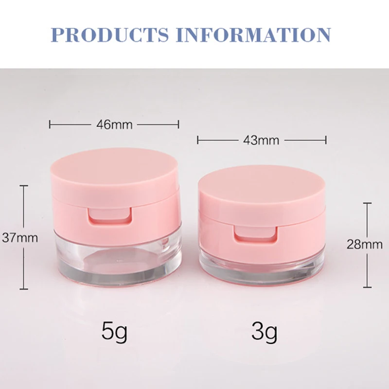 휴대용 플라스틱 분말 상자 빈 느슨한 분말 용기, 체 거울 화장품 쉬프터, 느슨한 항아리 여행 메이크업 용기, 1 개