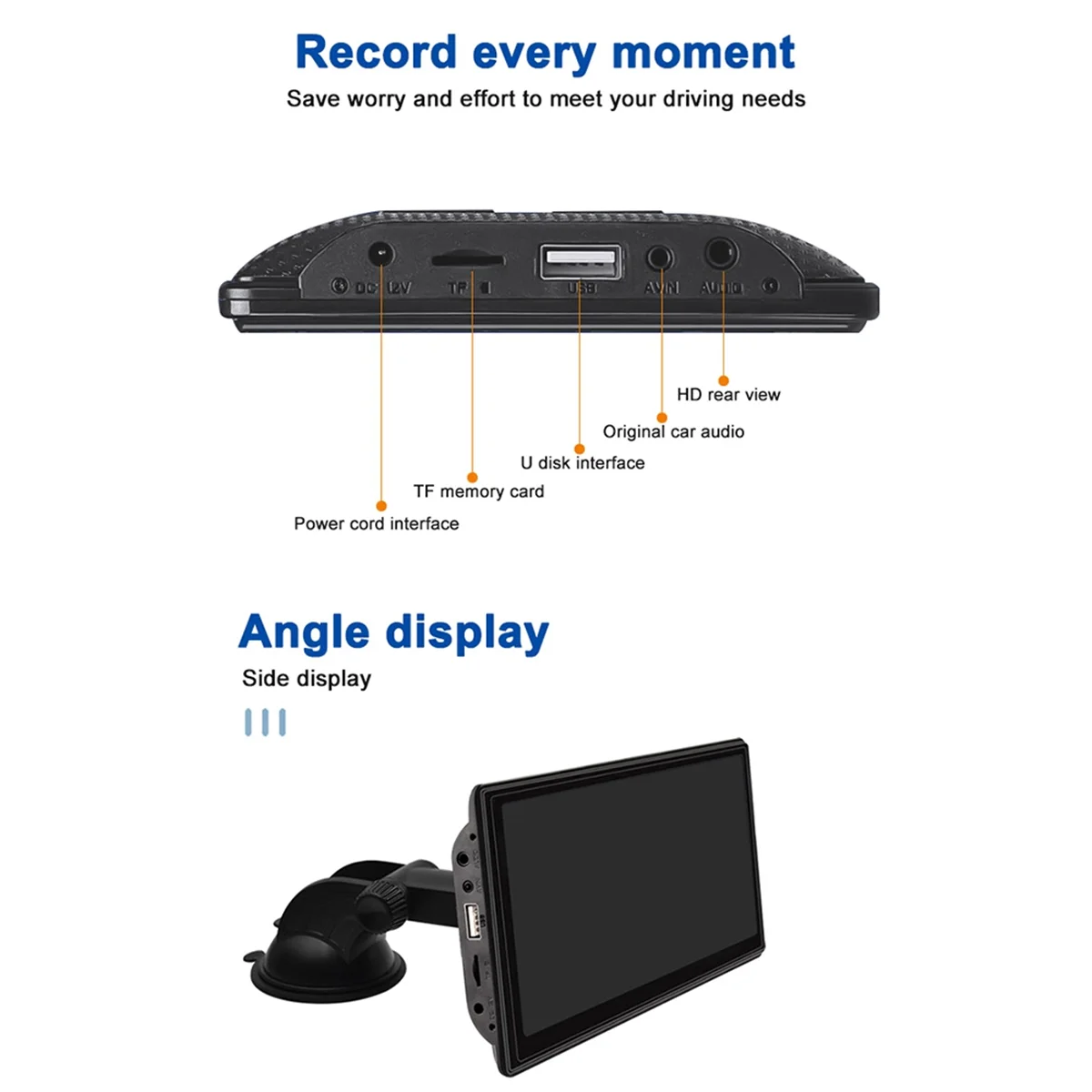 

#437T 7 Inch Wireless Carplay Android Auto Player (Black)