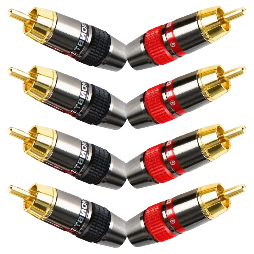 

Copper RCA Male Plug Gold-Plated Solder Cable Connector for Speaker Wire Audio Video Receiver