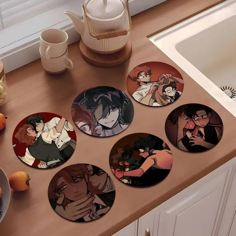 1pc Vincent Rody Dead Wooden Coaster Colour Printing Cup Mat Home Desk Decoration Gifts