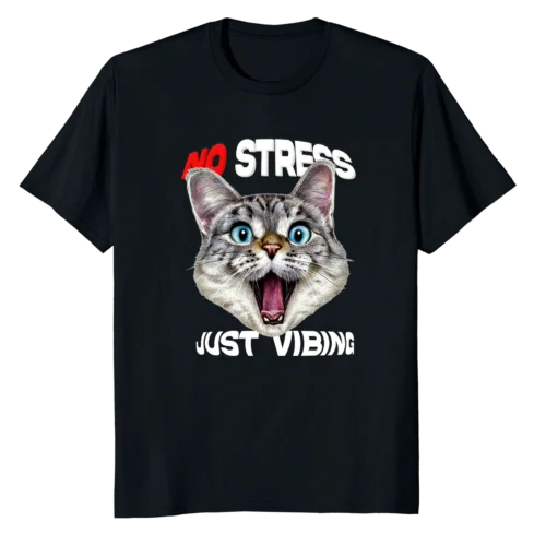 BEST TO BUY No Stress Just Vibing Funny Cat Face Cat Lover Gift T-Shirt