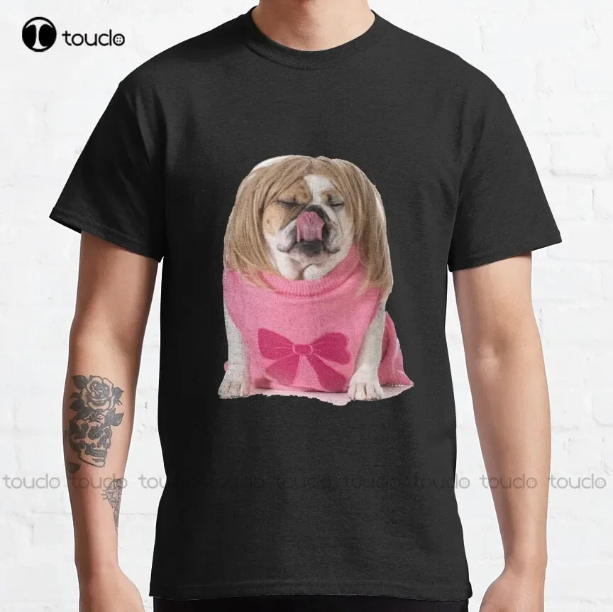 Dog With Wig Classic T-Shirt Football Shirts For Women Fashion Creative Leisure Funny Harajuku T-Shirt Breathable Cotton Unisex