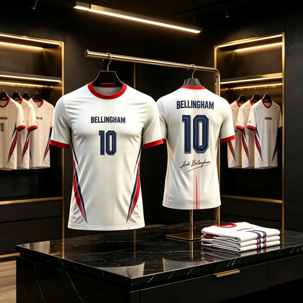 2026 Summer New Model Bestseller England 3D Print Soccer Fan Jersey Inspired Edition Quick Dry Breathable Family Kids Tees