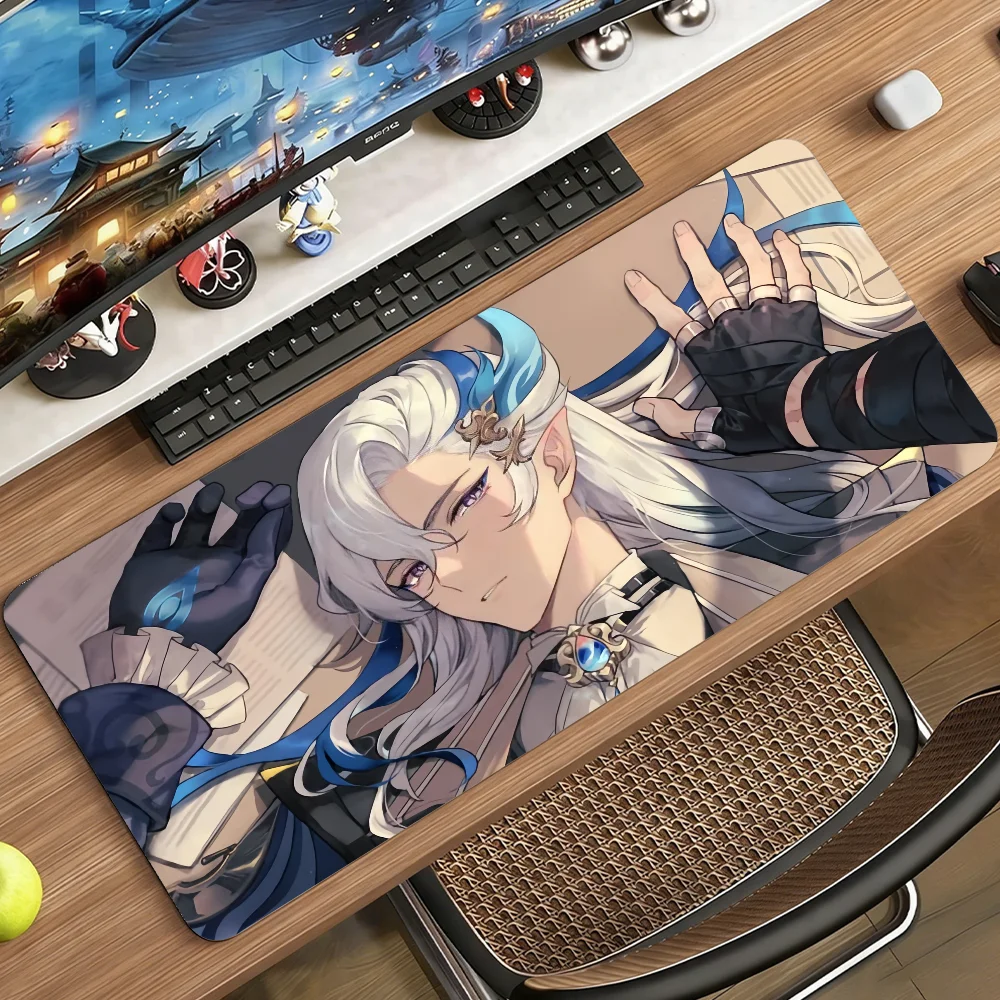 Game Genshin Impact Neuvillette Mouse Pad Non-slip Rubber Gamer Balance Computer Mat Decoracion Deskmat Laptop Office Large view 5