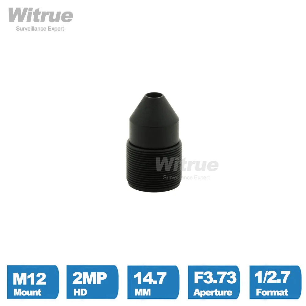 Witrue Pinhole Lens HD 2MP 14.7MM M12*P0.5 Mount F3.73 1/2.7 with 650nm IR Filter for Microscope  CCTV Cameras