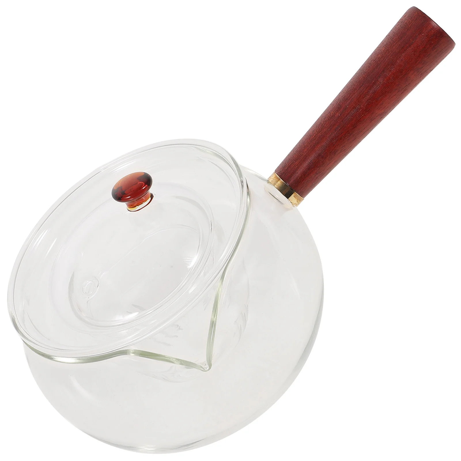 

Heat Resistant Glass Teapot 300ML Side Handle Pot for Loose Leaf Tea Small Kettle Borosilicate Japanese Style Home Office