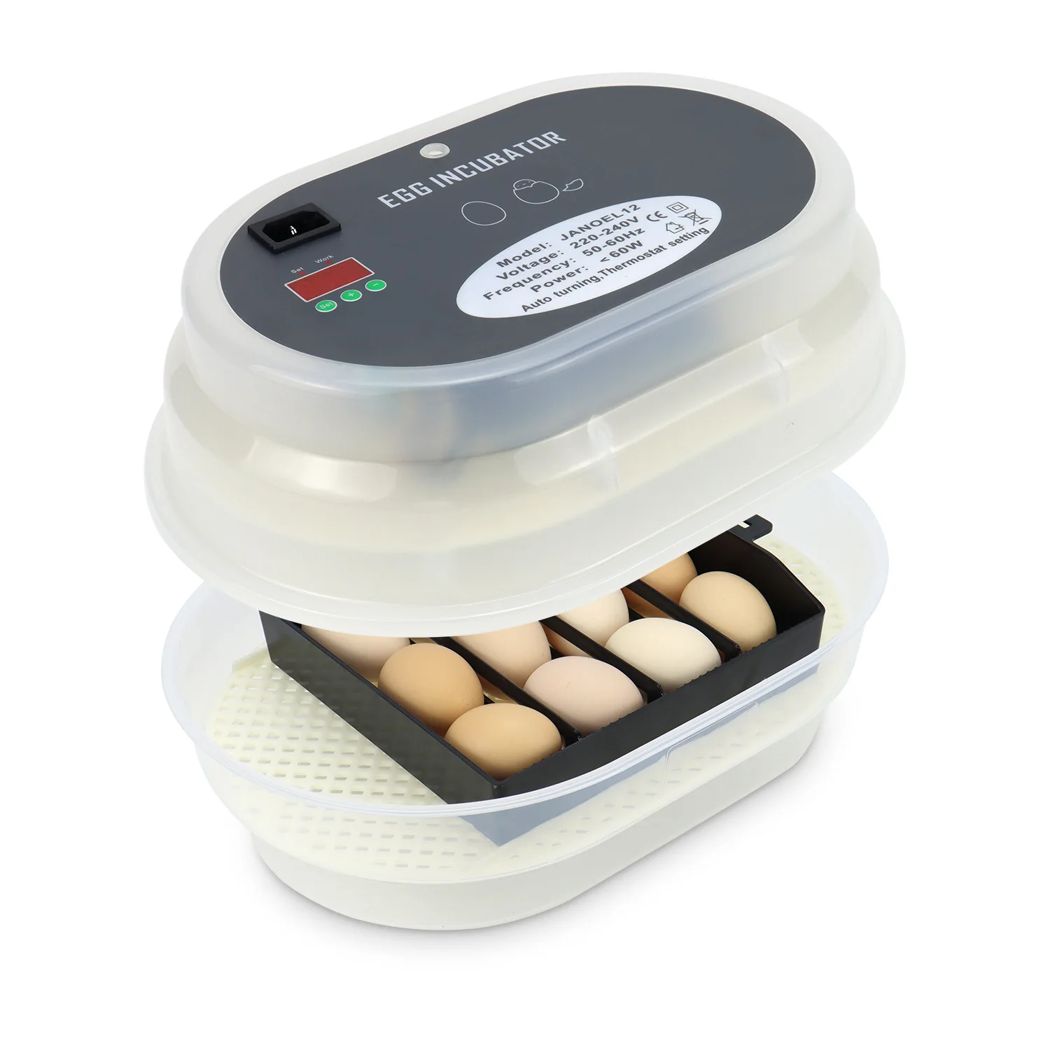 Mini Automatic Digital Egg Incubator JN12, Hatcher, Brooder, Setter farm egg incubator 9eggs incubator