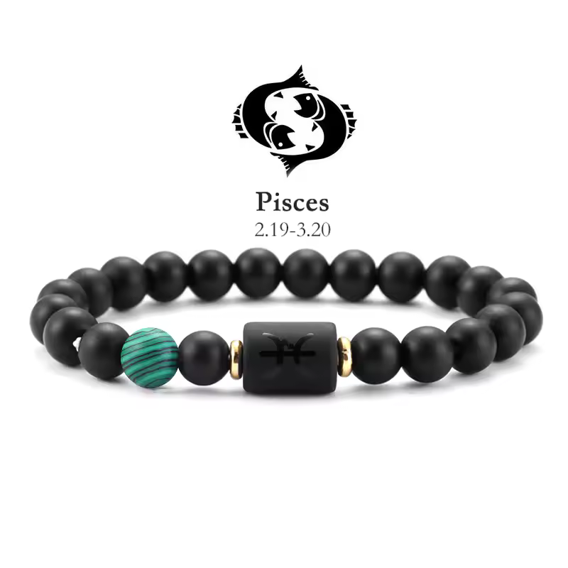 12 Zodiac Bracelets Natural Stone Cancer Virgo Leo Libra Bracelet Couples Friendship Gifts Bracelets jewelry pulsera hombre - Image 33