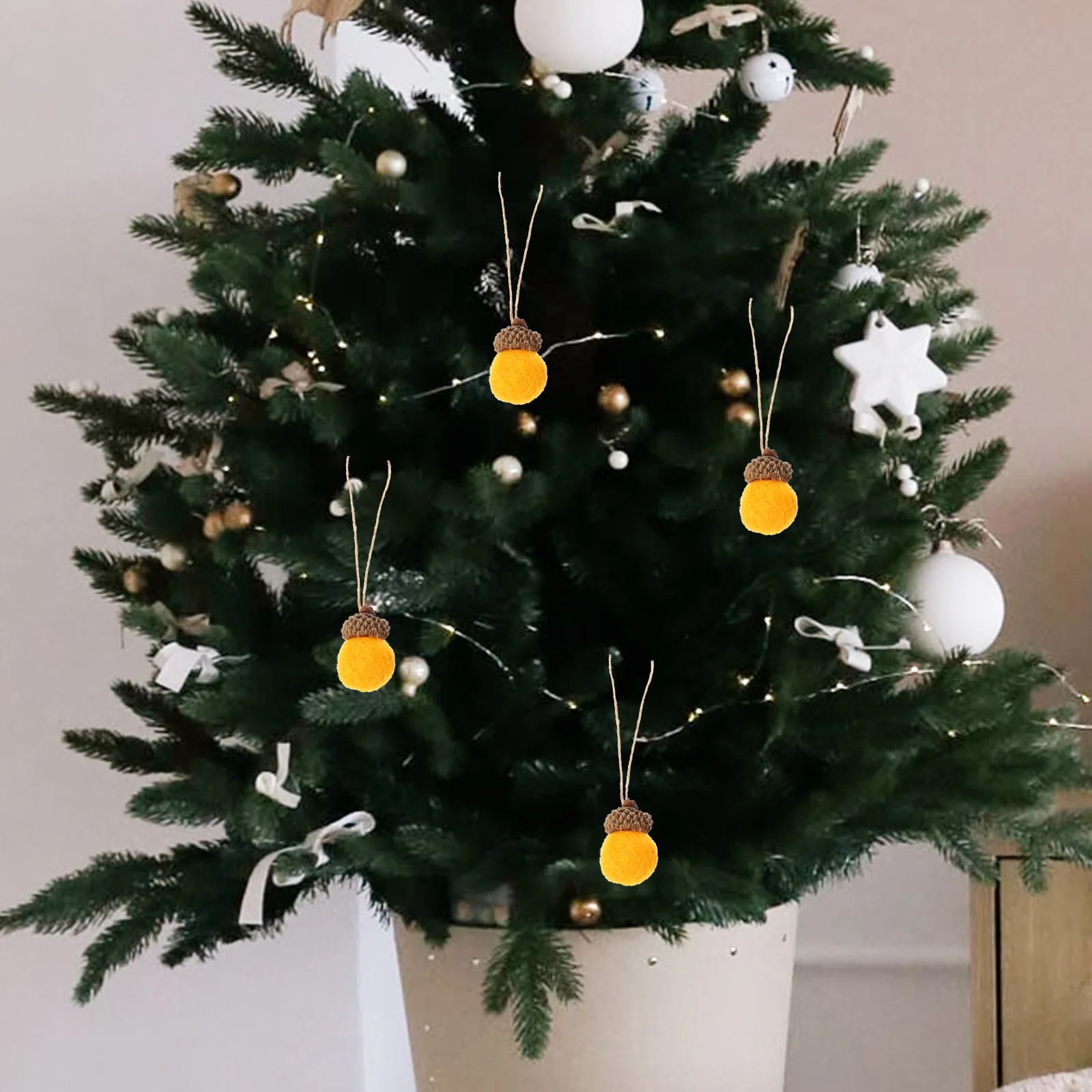 

25Pcs Artificial Felt Acorn Decorations Xmas Tree Hanging Pendant Fireplace Decorative Simulation Acorn Christmas Home Decor