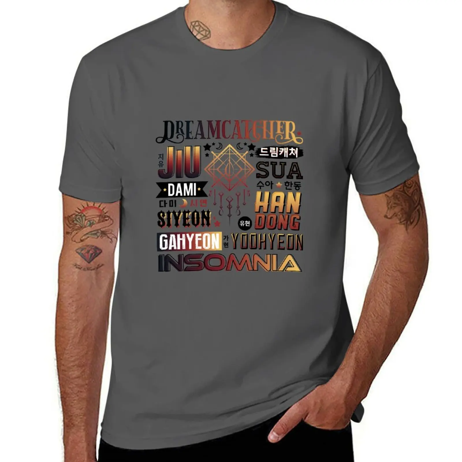 

DREAMCATCHER Font Collage T-Shirt Funny t-shirt oversized t shirt football t shirt Men's t-shirts
