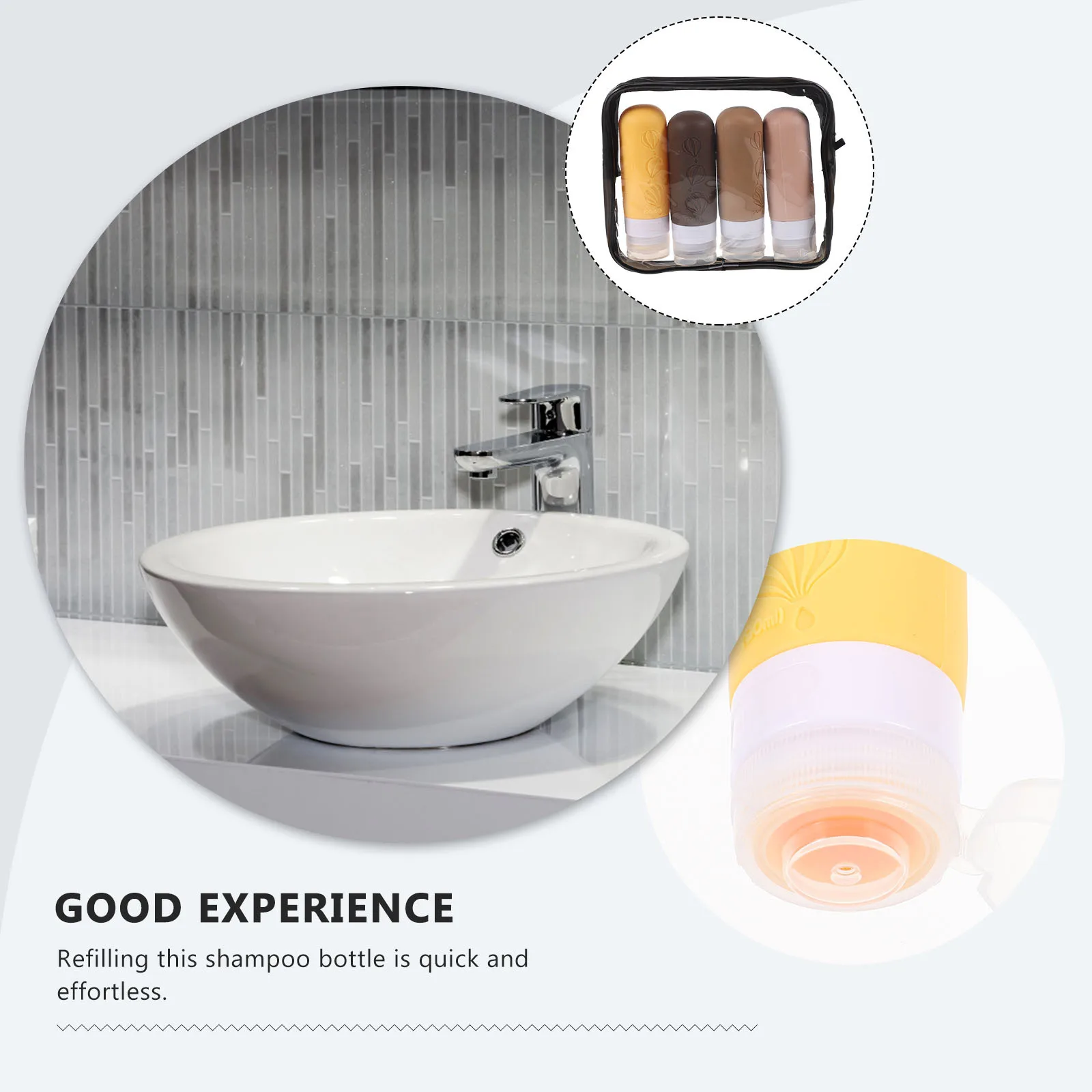 4 قطعة مجموعة زجاجات السفر السيليكون 90 مللي حاويات أدوات الزينة المحمولة القابلة لإعادة الملء للشامبو غسول الحبر حقيبة تخزين العطور