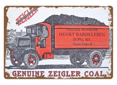 Zeigler Coal DUPO, ILL metal tin sign nostalgic  indoor wall  decorative art