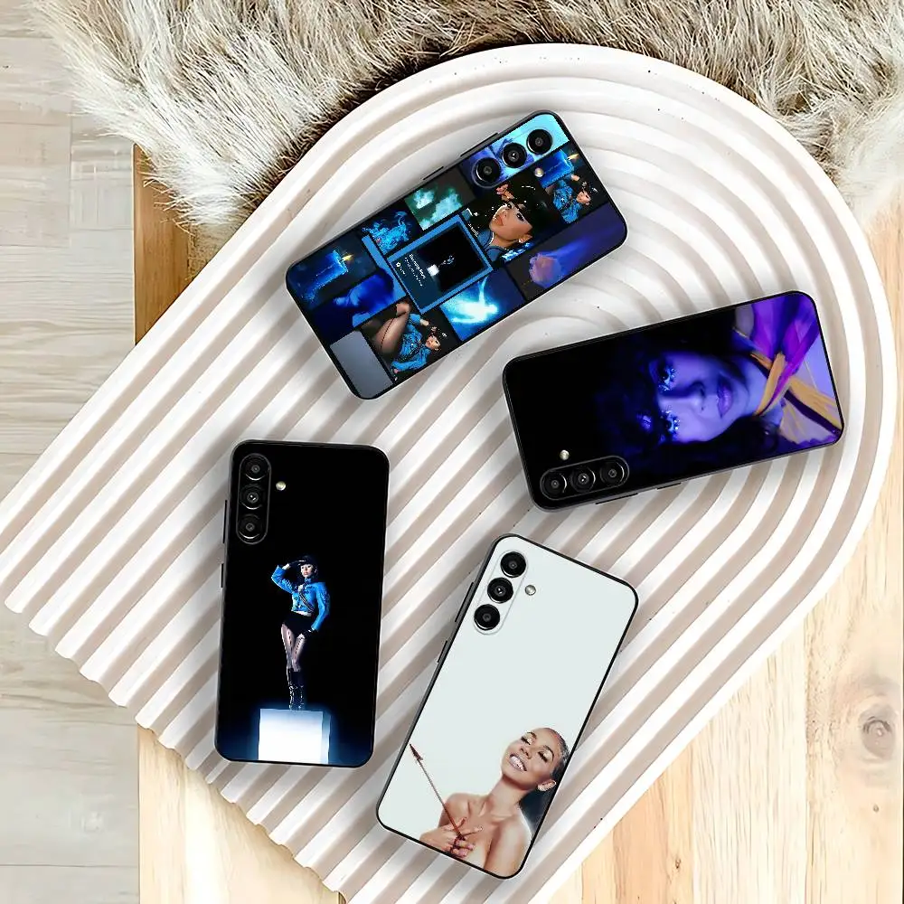 M-Mariah The Scientist Burning Blue For Samsung Galaxy A73,52,32,71,41,53,31,72,22,5G,J7,Note,8,9 Soft Black Dust-proof Cover