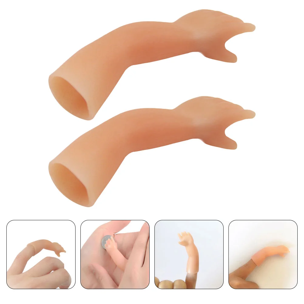 2pcs Tiny Hand Prop Fake Tiny Hand Stage Show Prop Prank Coins Disappear Magician Toy Party Props Silicone Tiny Hand