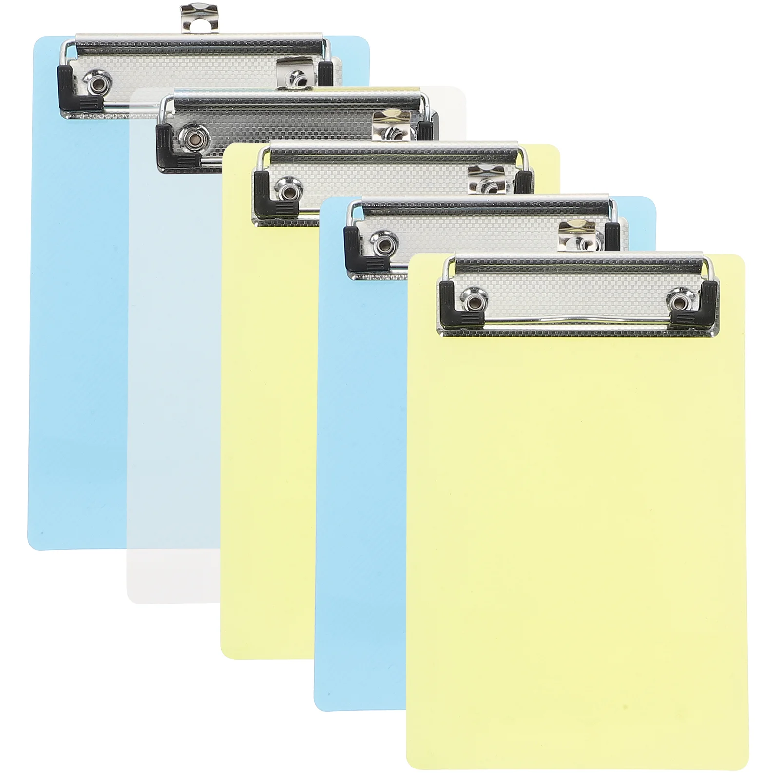 

5 Pack Mini Transparent Clipboard Tiny Clip Boards Colourful Plastic Clipboard Memo Size Low Profile Clip (Random Color)