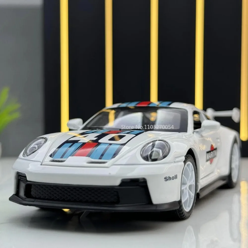 1/32 911 GT3 Simulation Alloy Model Car Toy Diecast Metal with Sound and Light Sports Cars Toys Models Children Gifts Collection