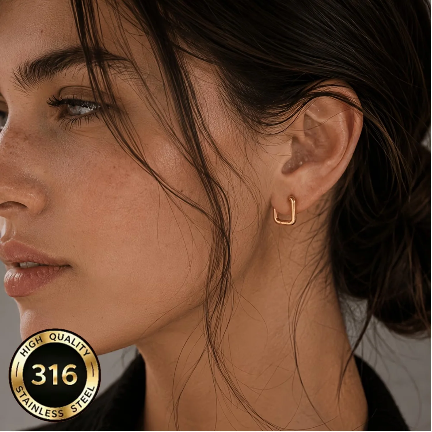 Einfache, alltagstaugliche quadratische Edelstahl-Ohrringe, lichtbeständig, perfekt für Verabredungen, Partys, Geburtstagsgeschenk für Frauen, Schmuck
