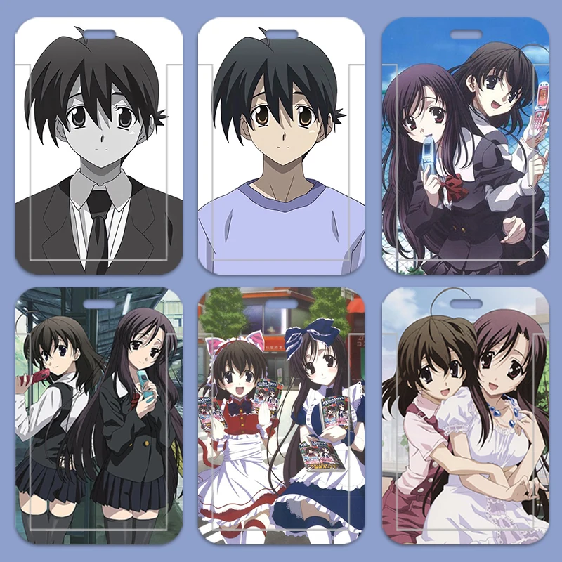 Katsura Kotonoha Itou Makoto School Days Students Id Card Bus Subway Ferrule Protective Case Meal Card Holder Venue Mall Pendant