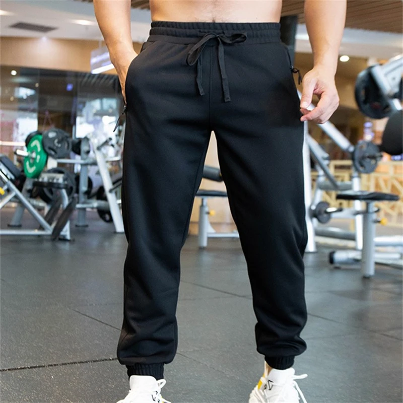 2022 Men Autumn Winter Casual Sweatpants Jogging Running Outdoor Training Trousers Drawstring Male Hiking Sports Pant Black Gray