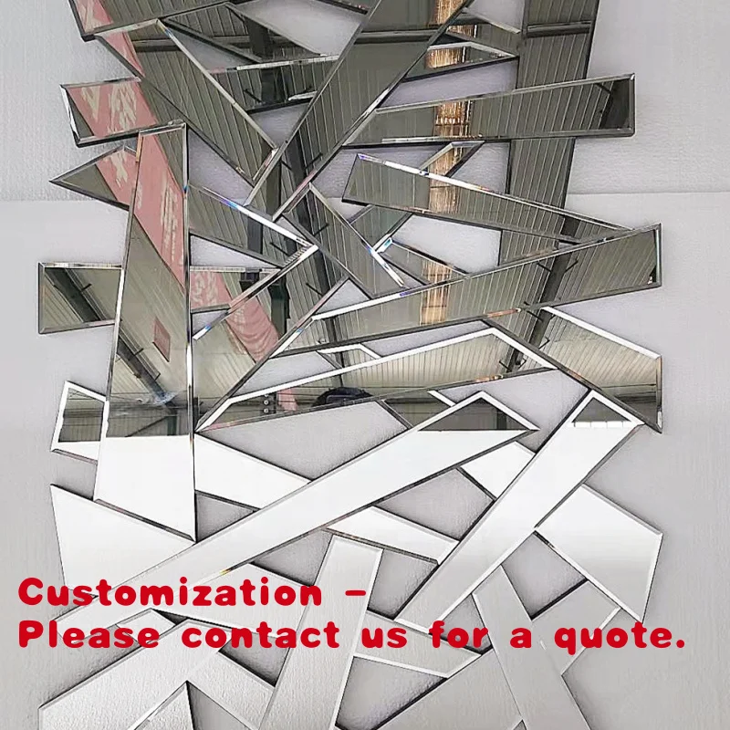 

Customize.European Style Wall Mounted Modern Decor Glass Silver square Wall Decorative Mirror