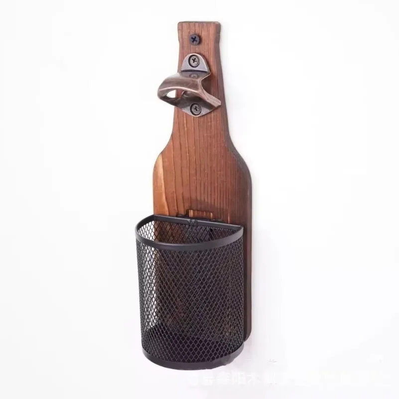 

Portable Wall Mounted Bottle Opener Wooden Hanging Beer Opener Space Saving Multifunctional Can Opener Kitchen Bar